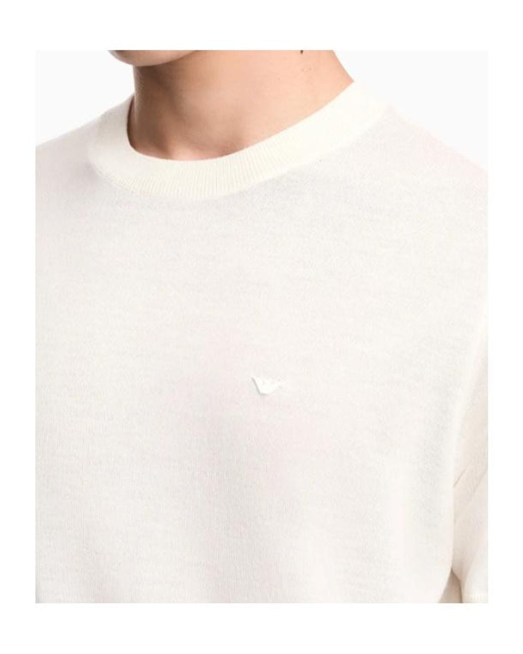 Emporio Armani White Short-Sleeved Sweater for men
