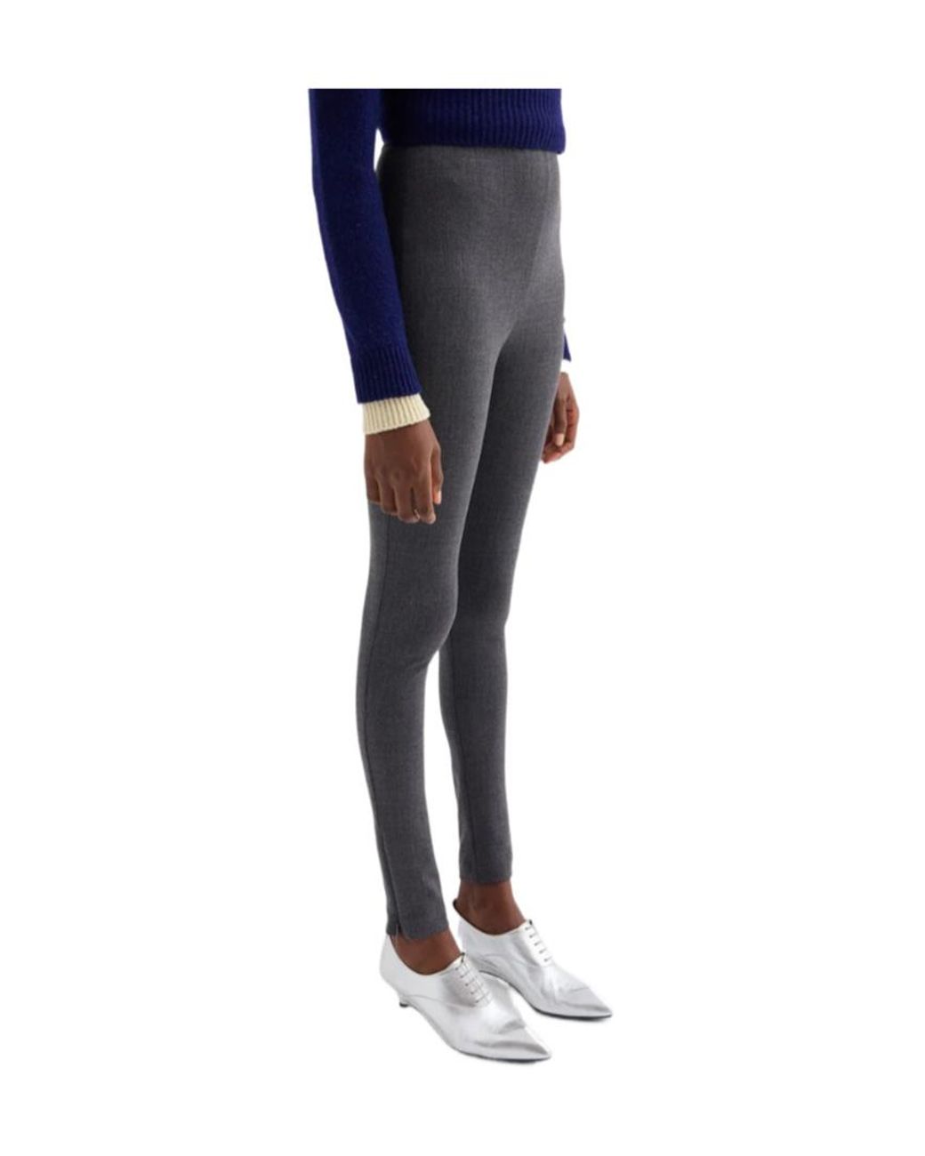 Jil Sander Gray Stretch High-Waisted Leggings