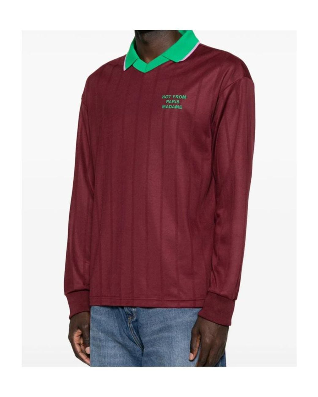 Drole de Monsieur Red Long-Sleeve Polo Shirt for men
