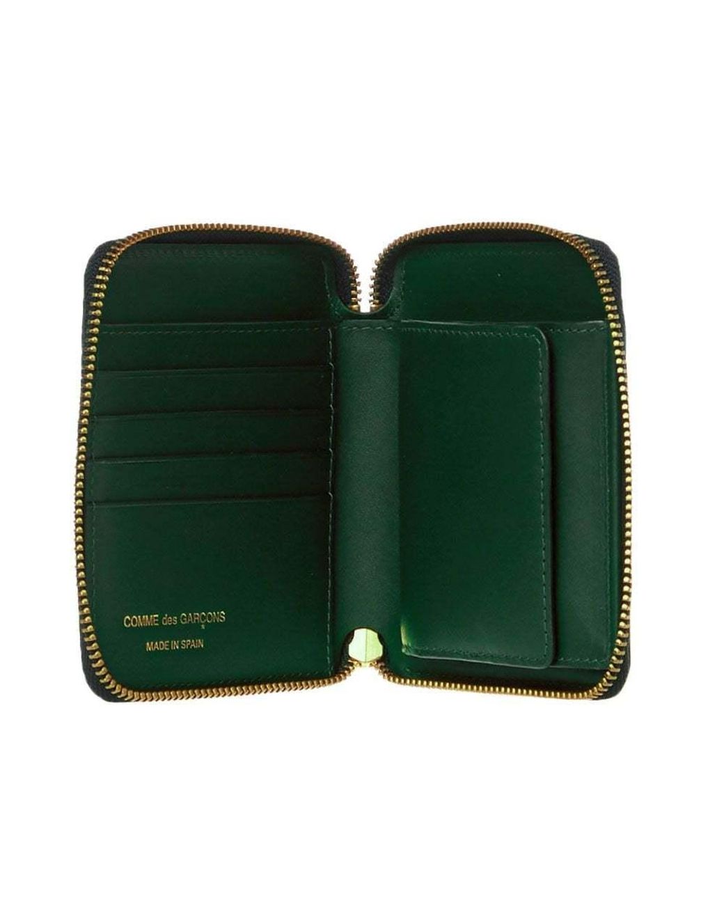 Comme des Garçons Green Zip-Around Closure Leather Wallet for men