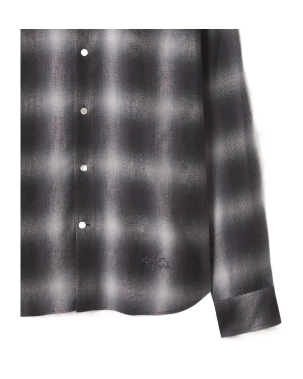 Maison Kitsuné Gray Gradient Check Casual Shirt for men