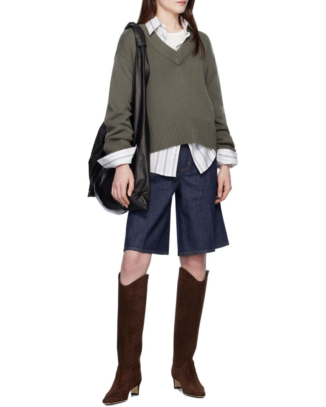Agolde Blue Nolan Straight Leg Denim Shorts
