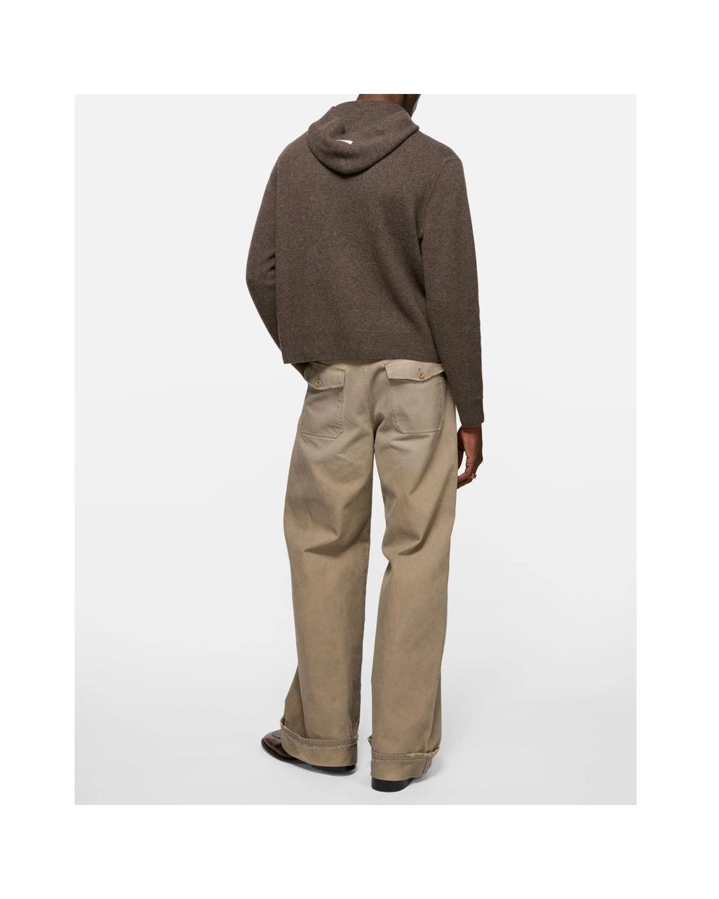Acne Brown Cashmere-Blend Hoodie for men