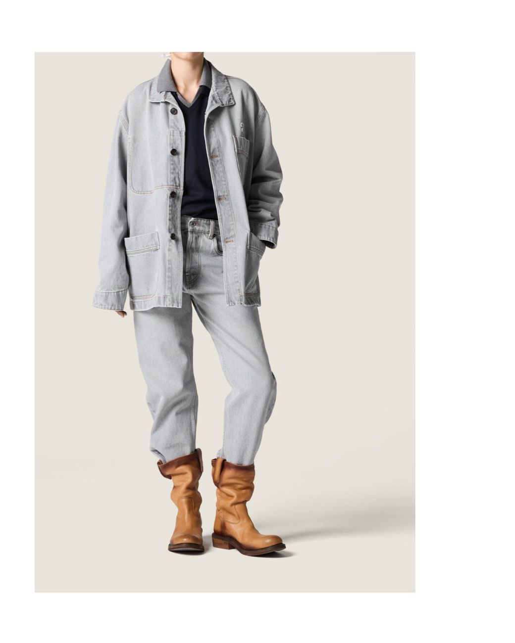 Miu Miu Gray Five-Pocket Denim Jeans
