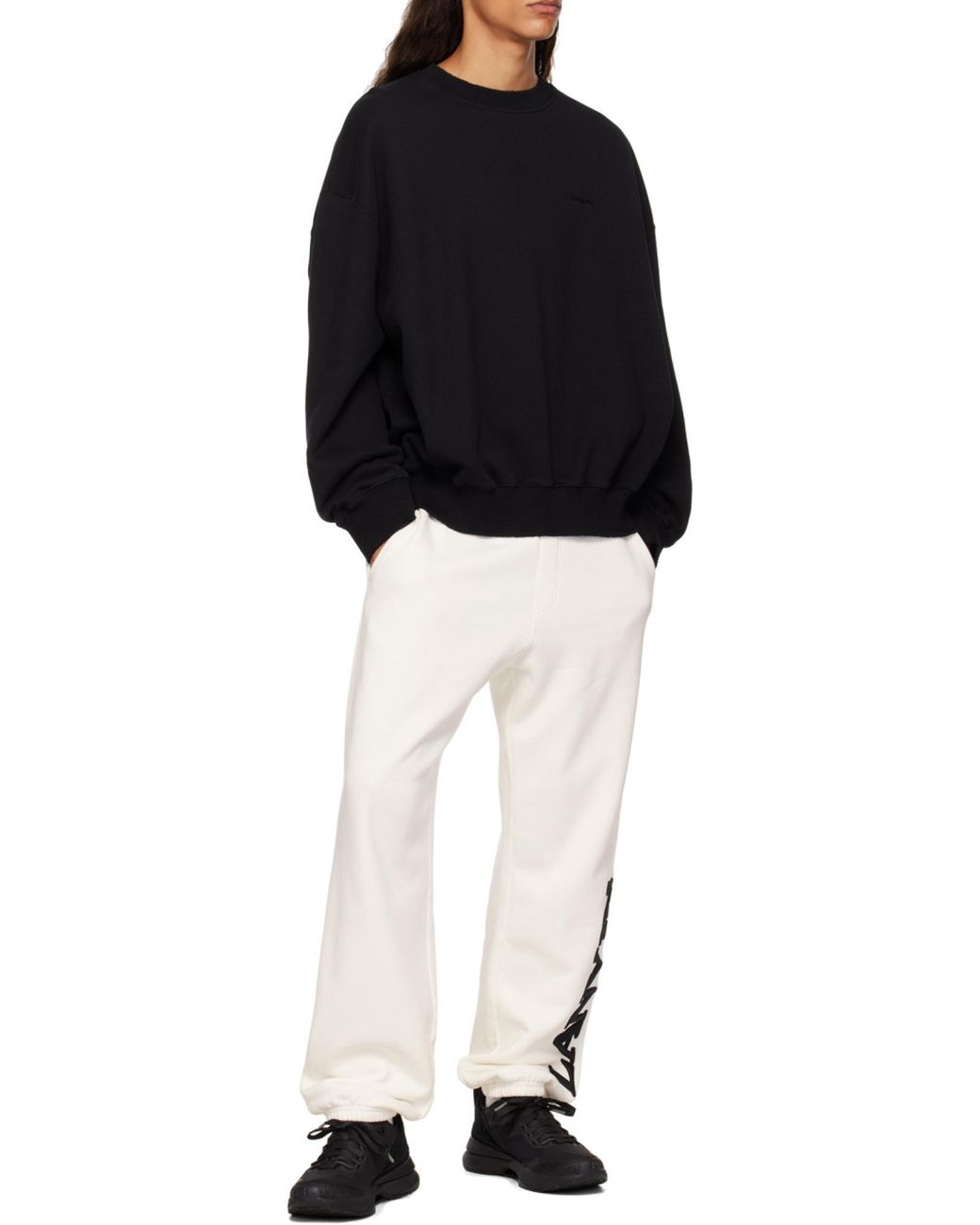 Lanvin Black L-I Mesh Sneakers for men