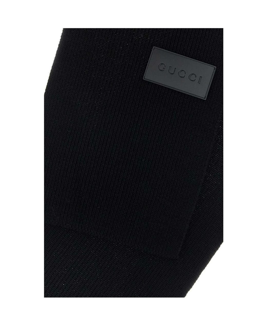 Gucci Logo Patch Knitted Scarf in Black for Men | Lyst UK