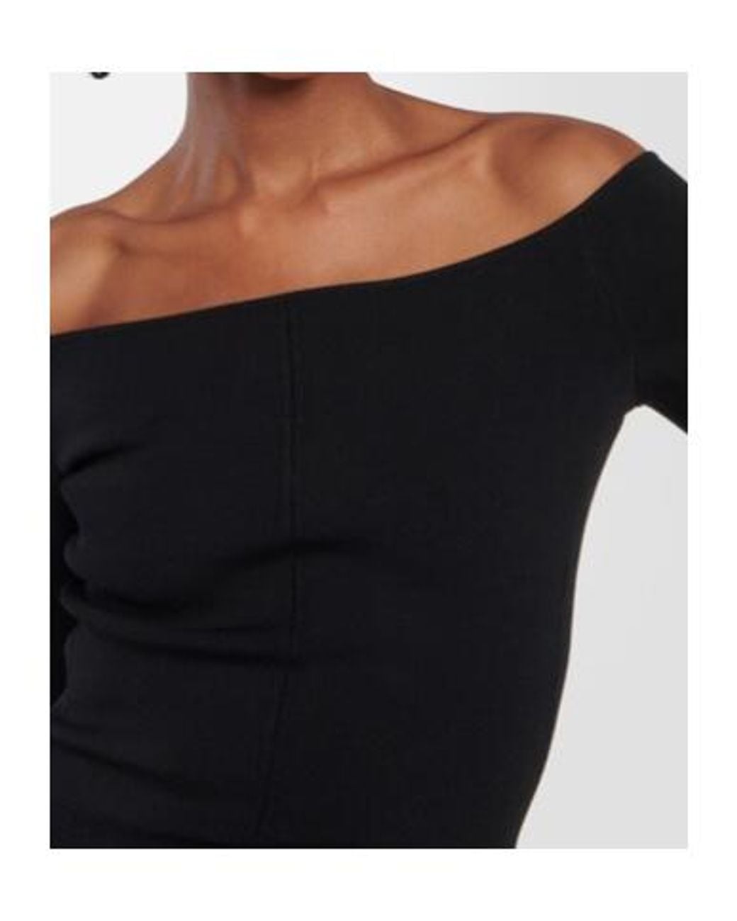 Galvan Black Aphrodite Off-Shoulder Midi Dress