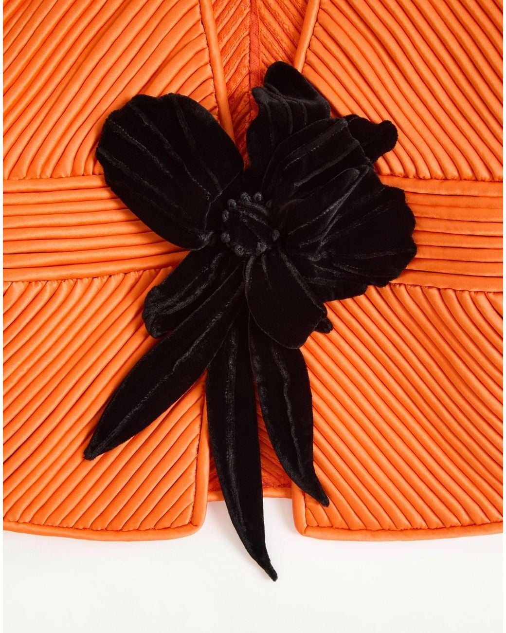 Valentino Orange Embroidered Tulle Illusion Jacket