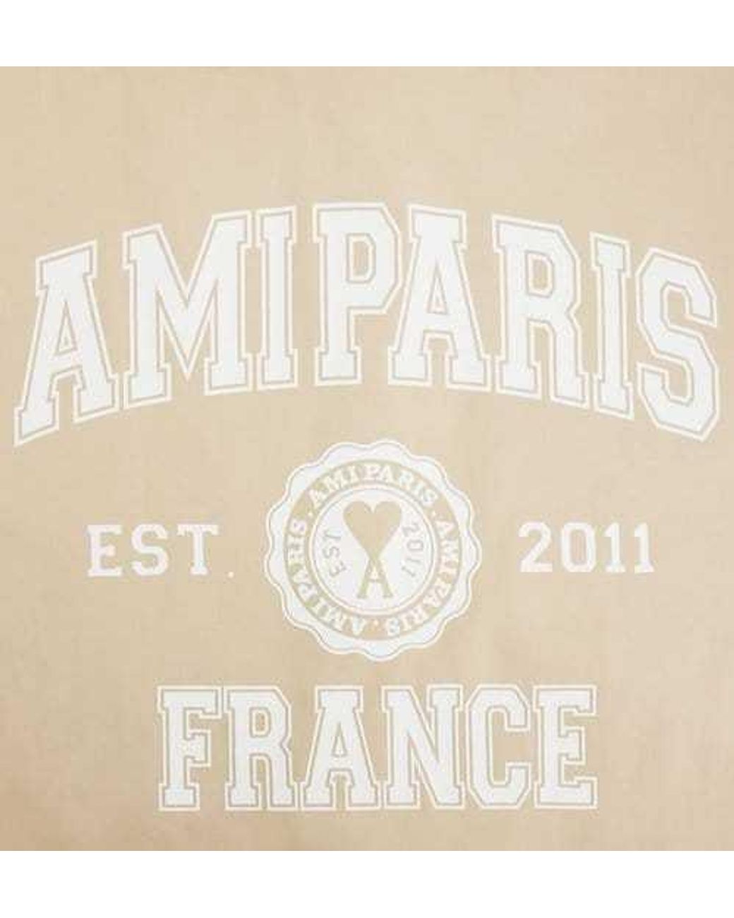 AMI Natural Logo-Printed Long-Sleeved Buttoned Shirt for men