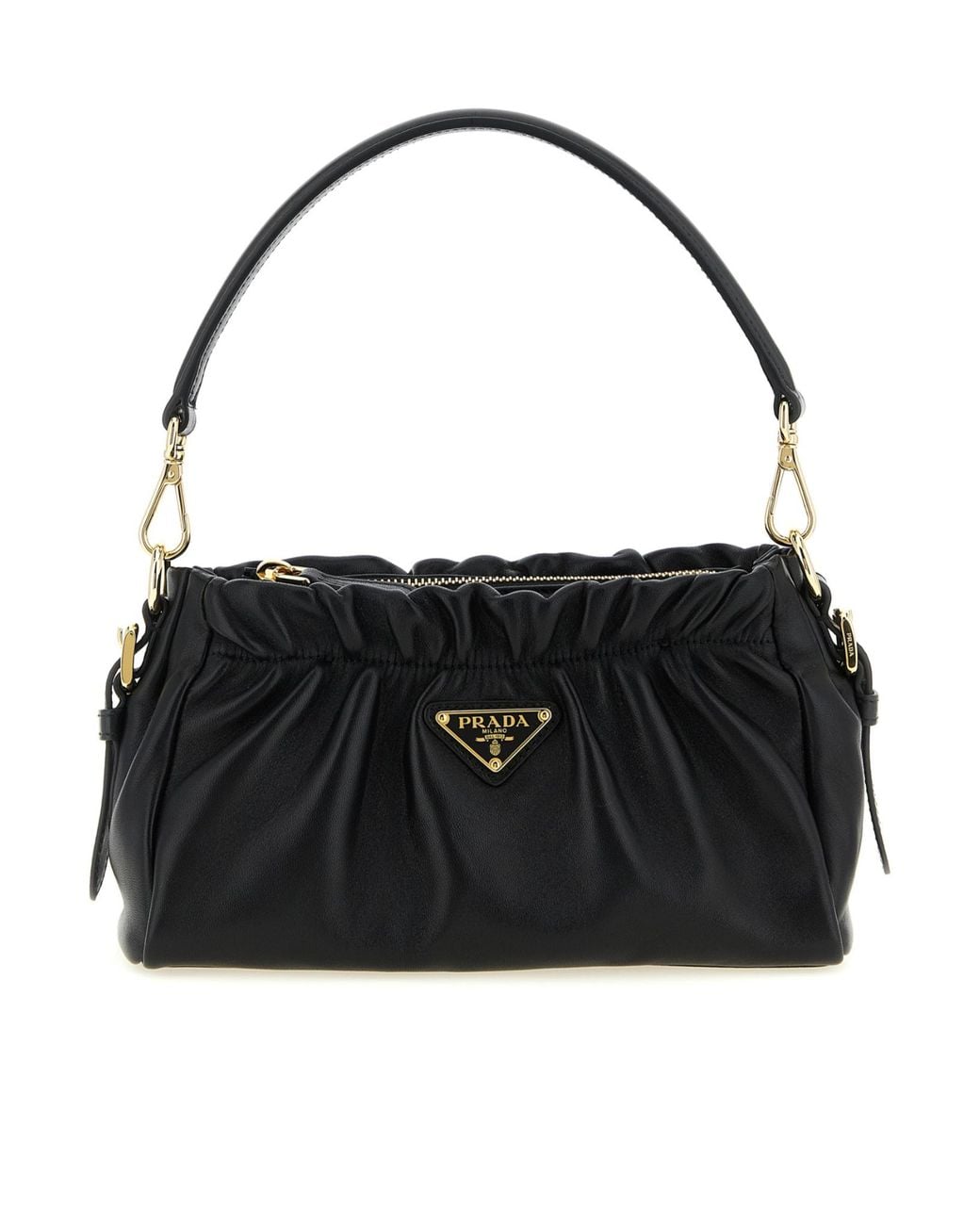 Prada Black Triangle-Logo Shoulder Bag