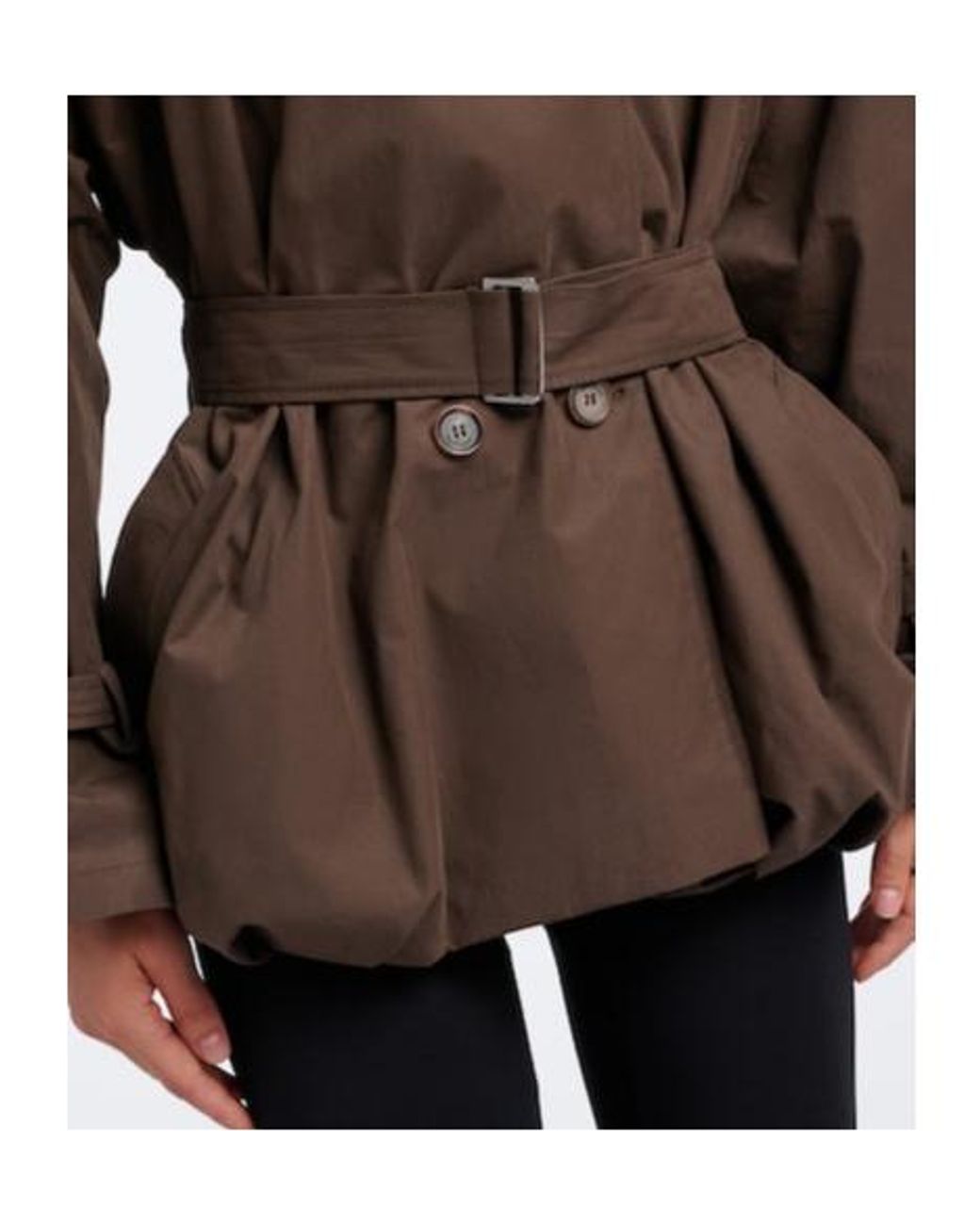 Magda Butrym Brown Belted Hooded Cotton Jacket
