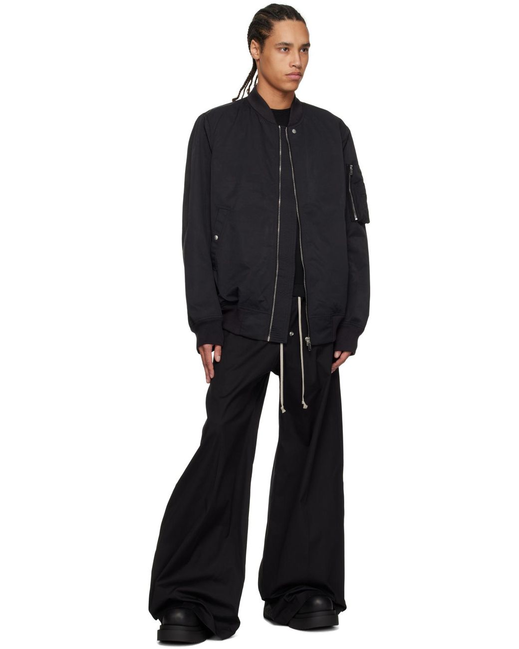 Rick Owens Black Flight Bomber Jacket for men
