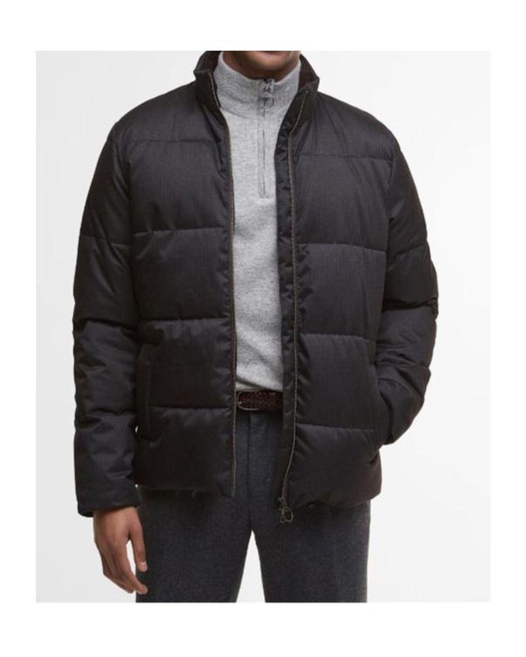 Barbour Black Quilted Zip-Up Jacket for men