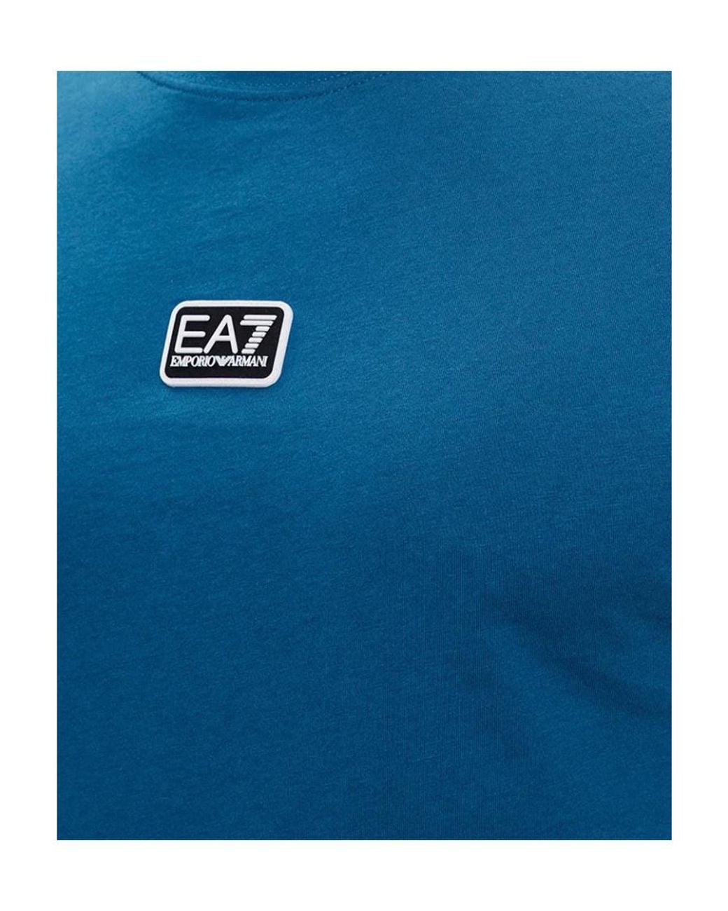 EA7 Blue Logo Short-Sleeved T-Shirt for men