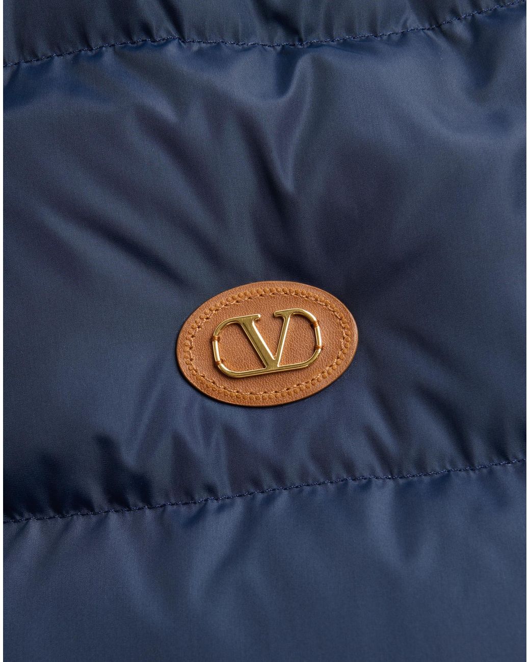 Valentino Blue Zip-Up Hooded Down Jacket for men