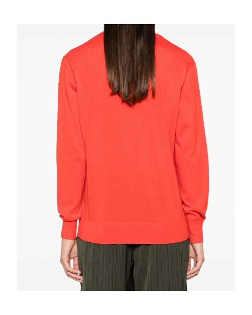 Dries Van Noten Red Long-Sleeved Pullover