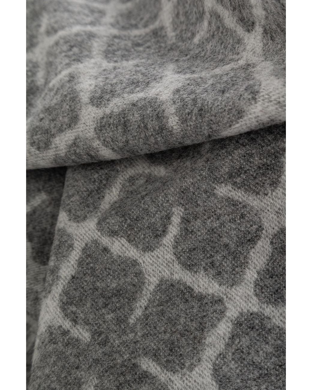 By Malene Birger Gray Ortega Patterned Fringe Scarf