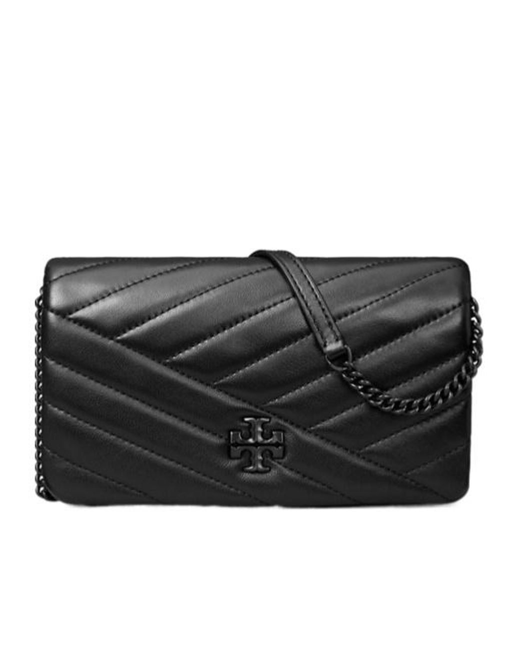 Tory Burch Black Kira Chevron Chain Wallet