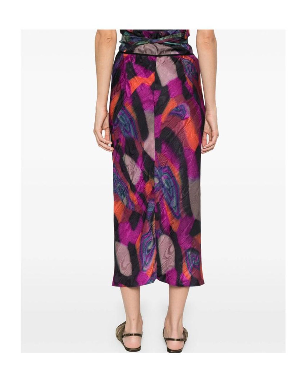 Dries Van Noten Purple Printed Skirt