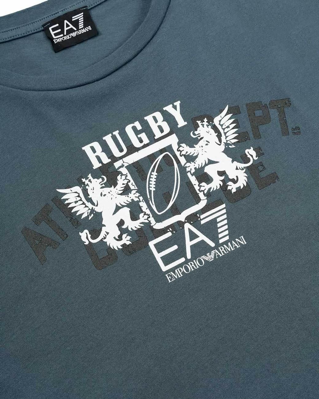 EA7 Blue Logo Printed T-Shirt for men