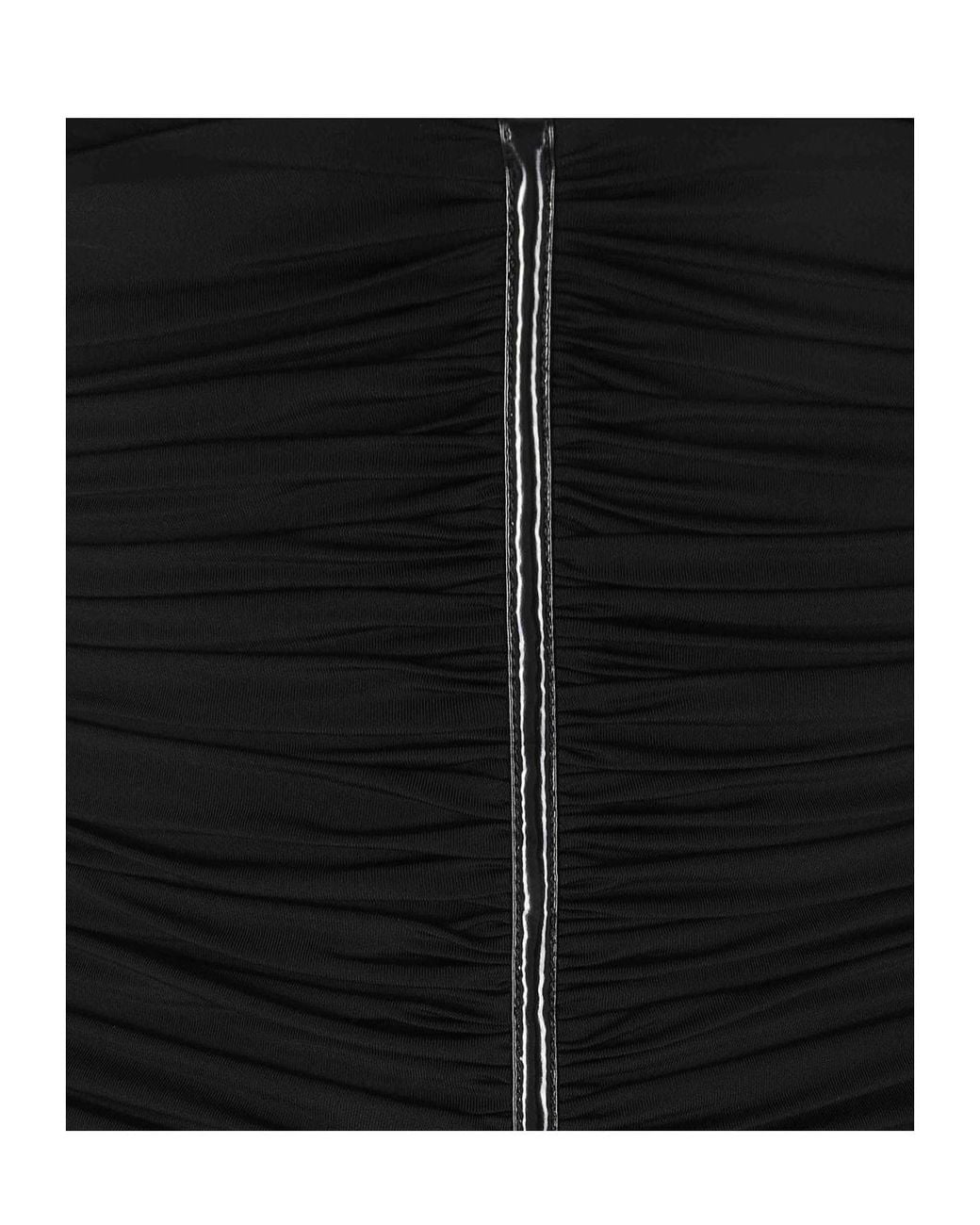 Elisabetta Franchi Black Ruched Zip Bodysuit