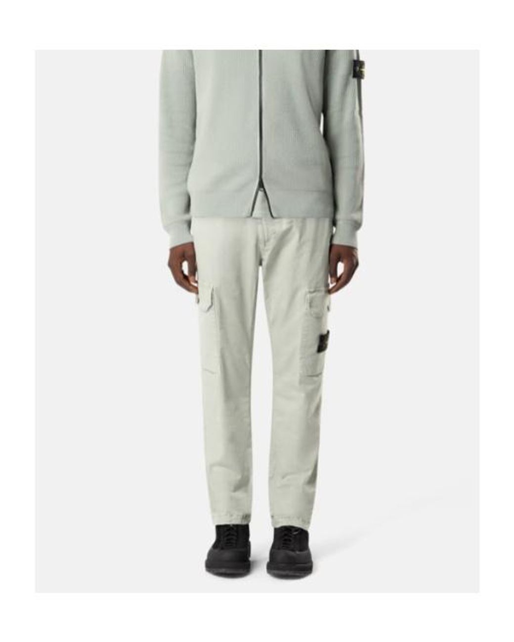 Stone Island Gray Regular Tapered Fit Cargo Pants for men