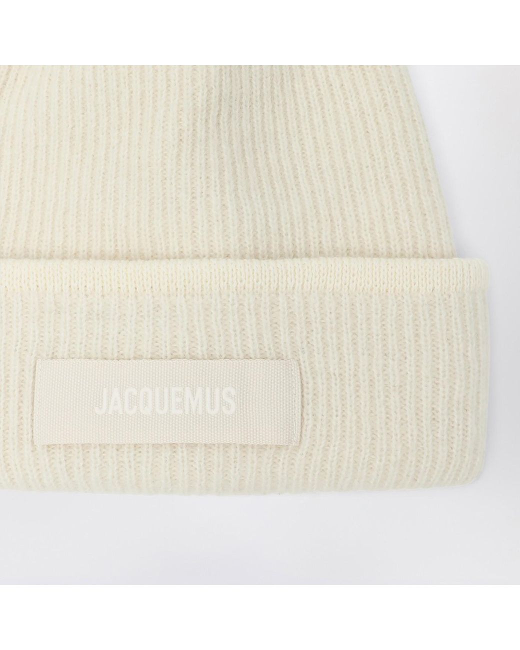 Jacquemus White Ribbed Hat