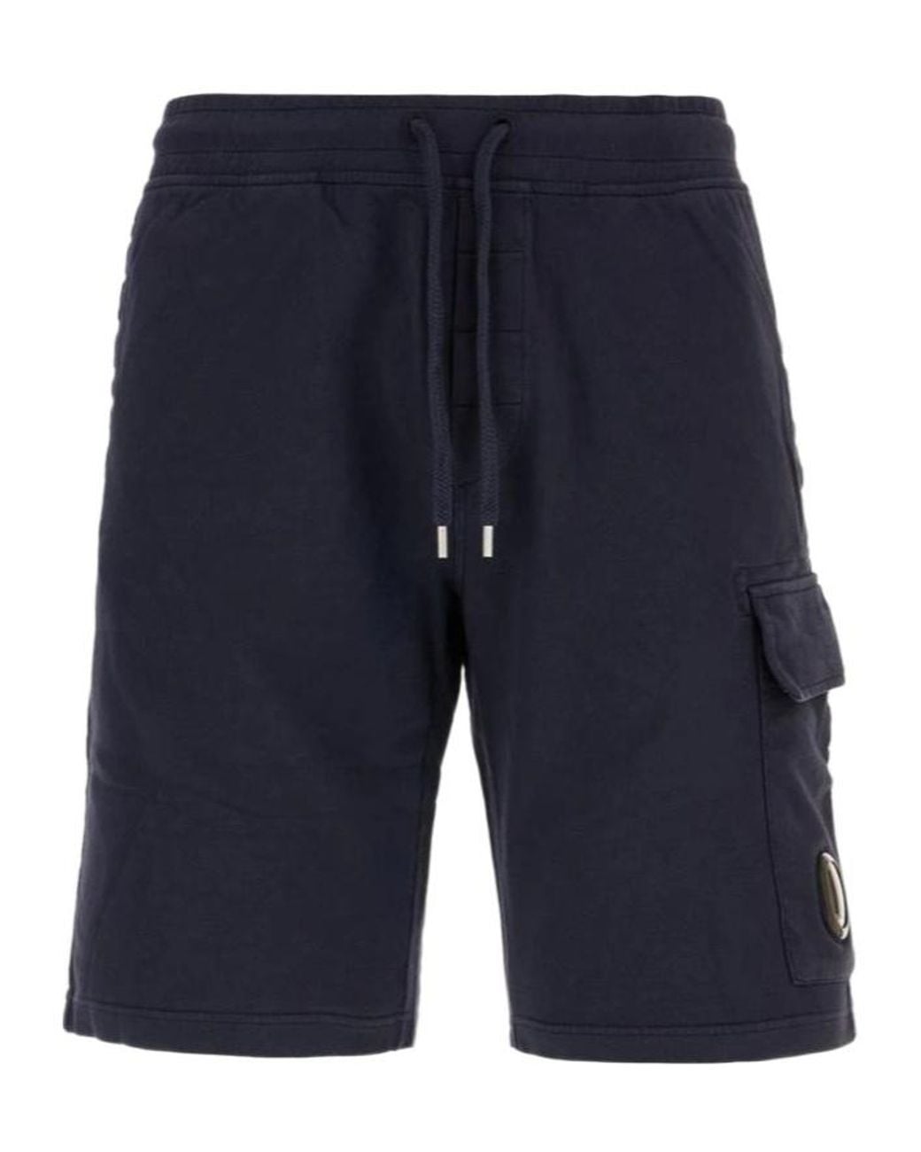 C P Company Blue Light Fleece Cargo Lens Sweatshorts for men
