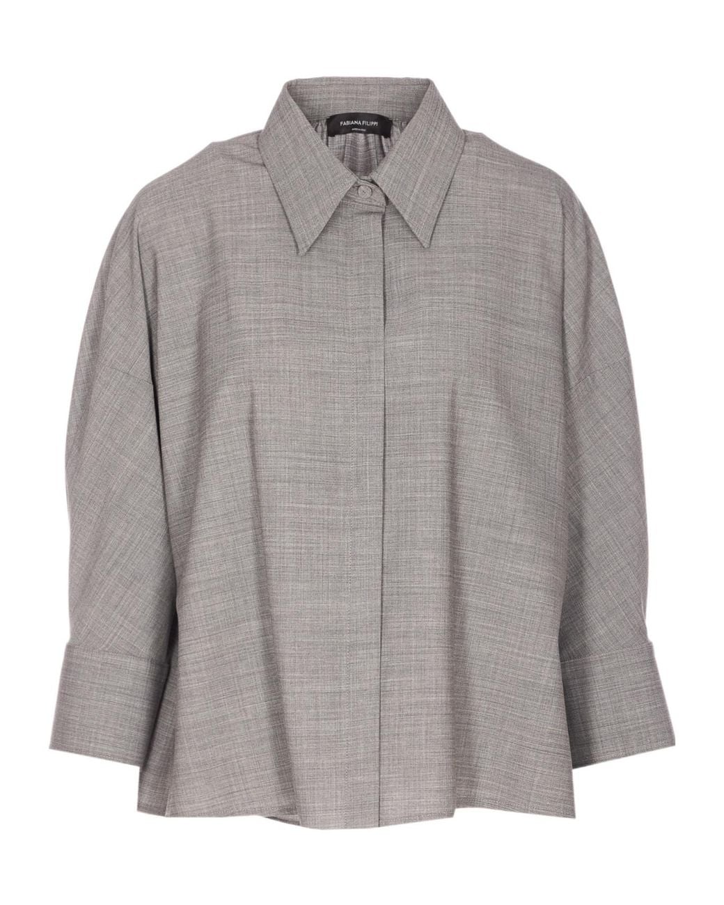 Fabiana Filippi Gray Long Sleeve Buttoned Shirt