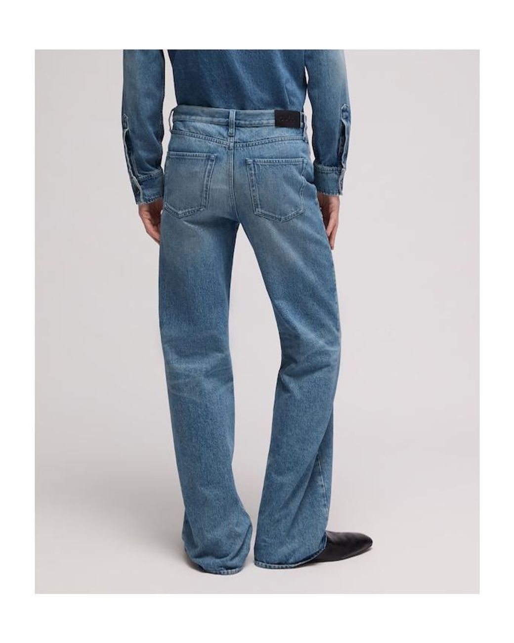 Gucci Blue Horsebit Detailed Flared Jeans for men