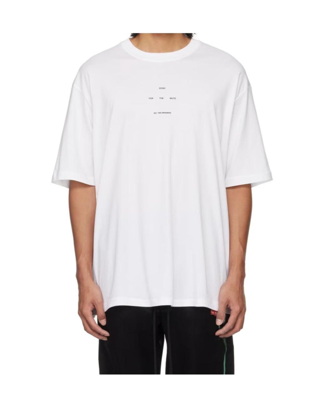 Song For The Mute White Logo Printed Oversized T-Shirt for men