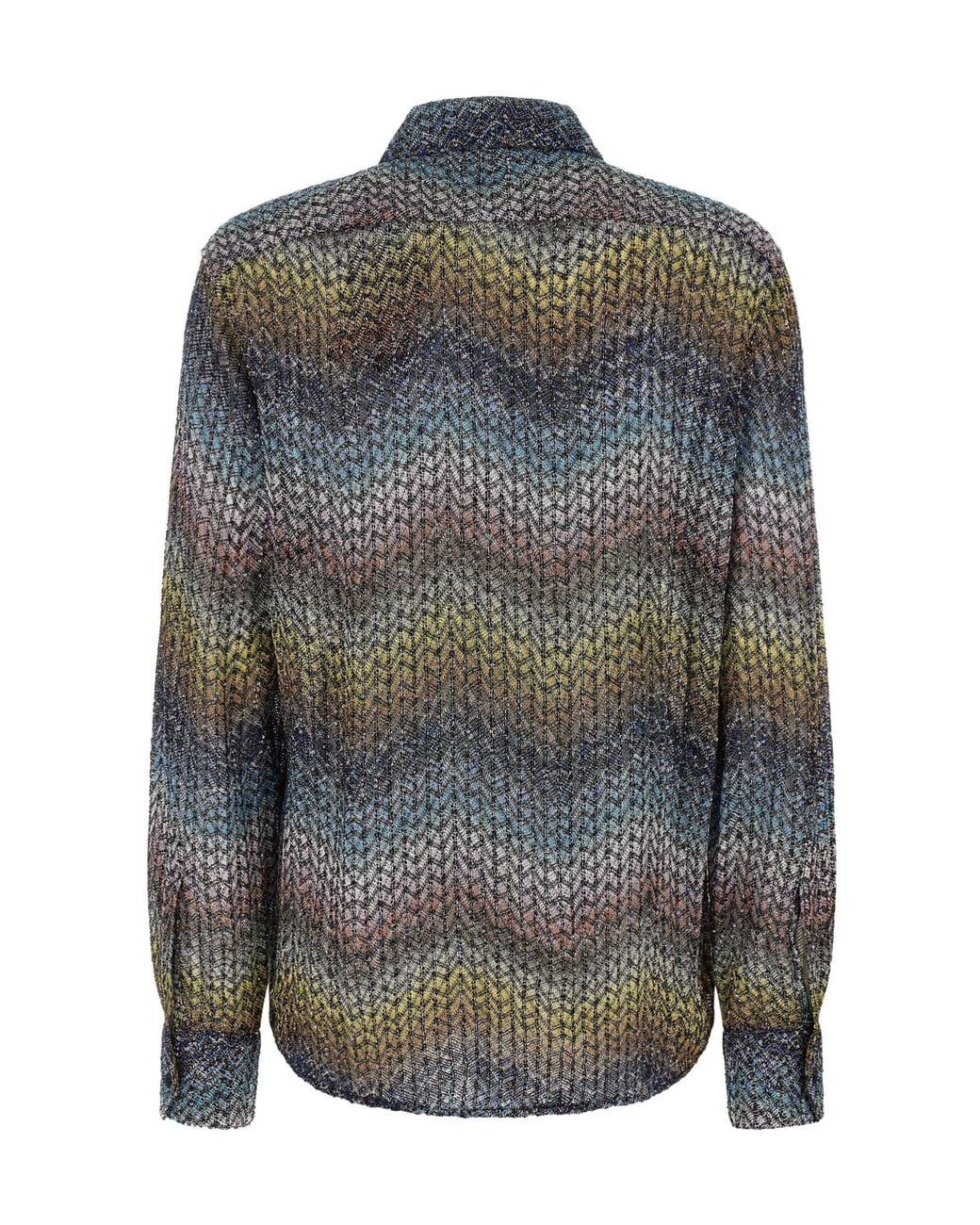 Missoni Gray Lurex Sequin Patterned Shirt