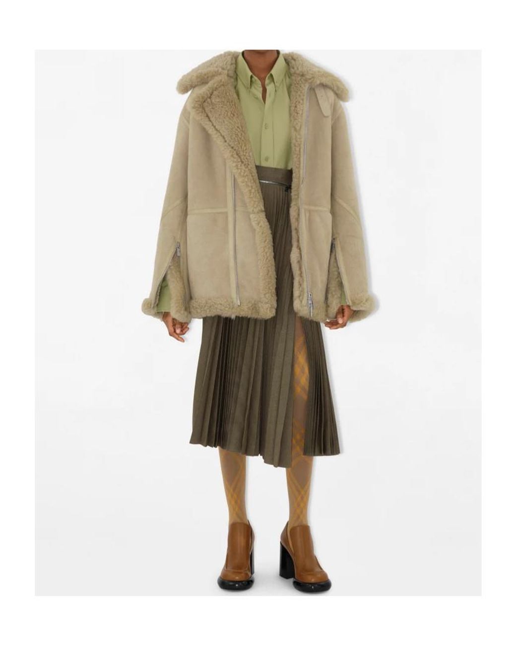 Burberry Natural Long Sleeved Zip-Up Jacket
