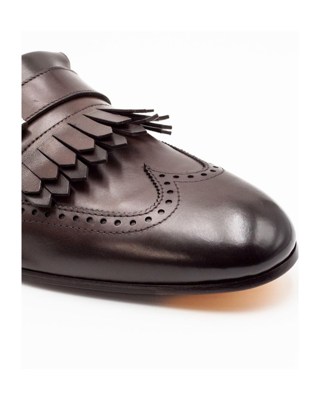 Doucal's Brown Buckled Fringe Loafers for men