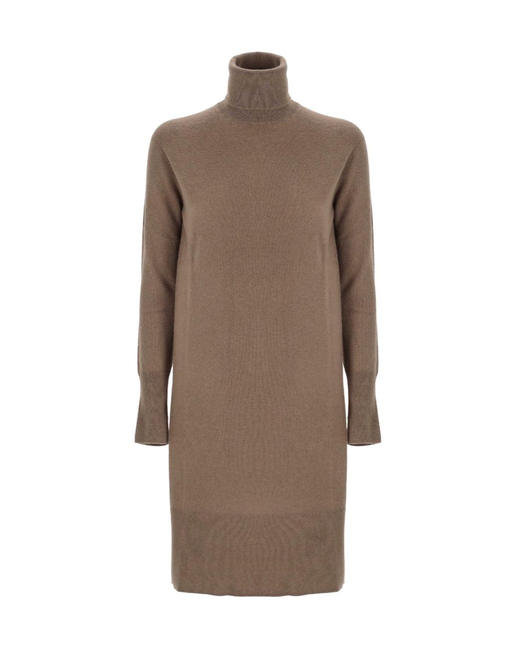 Joseph Brown Turtleneck Knit Dress