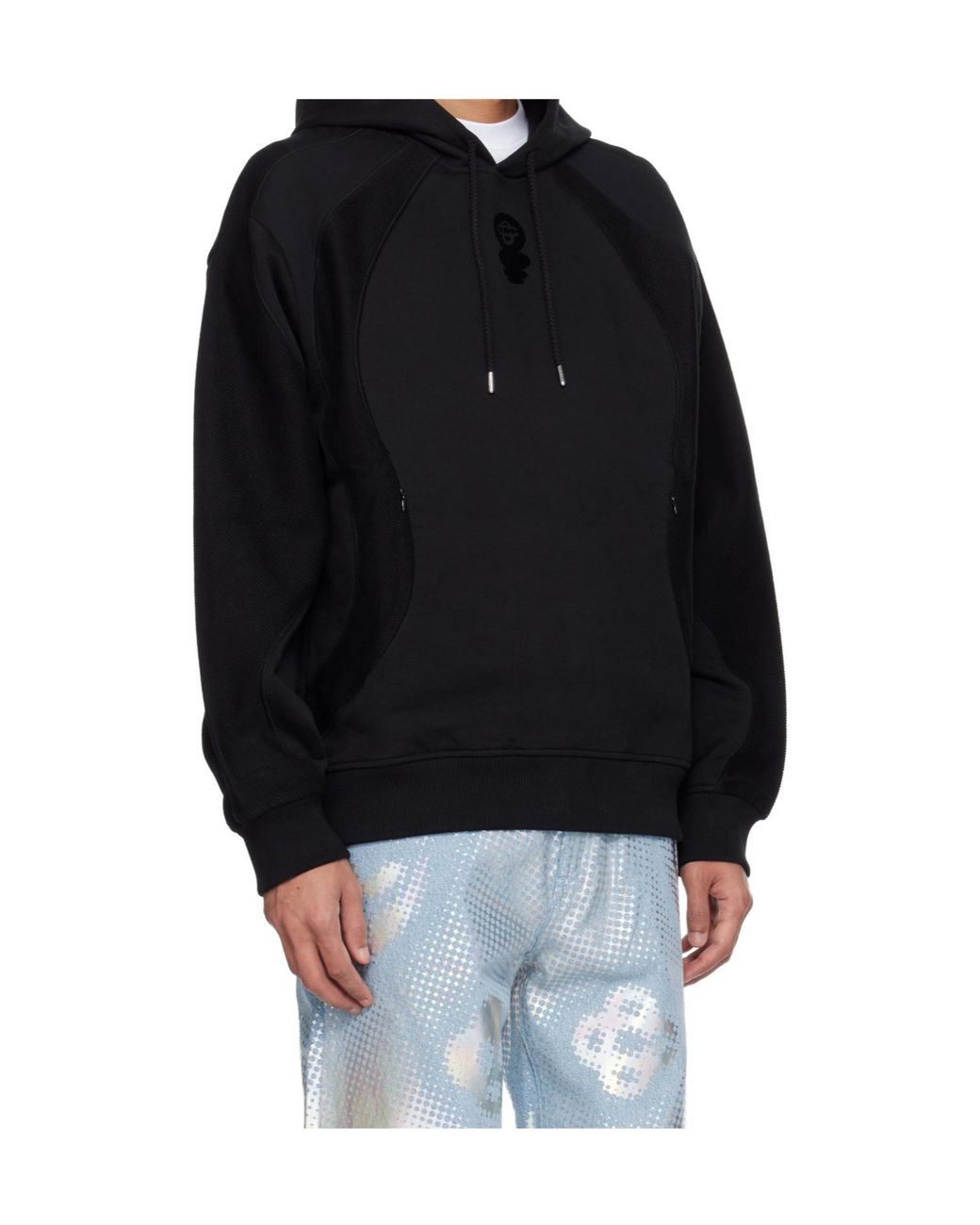 Casablanca Blue Logo-Embroidered Hoodie for men