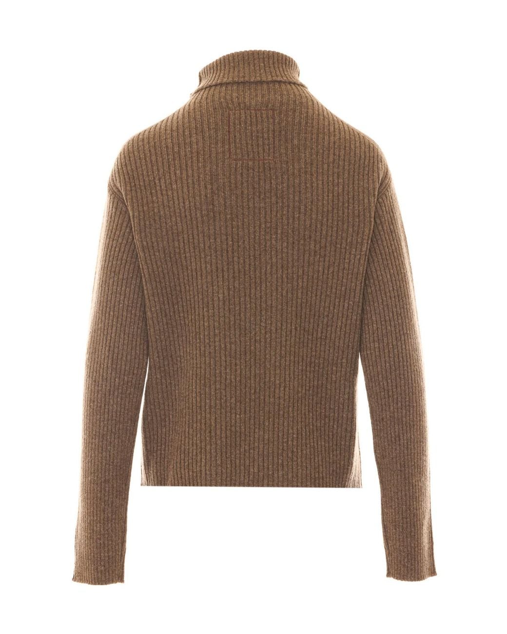Uma Wang Brown Long-Sleeved Turtleneck Sweater