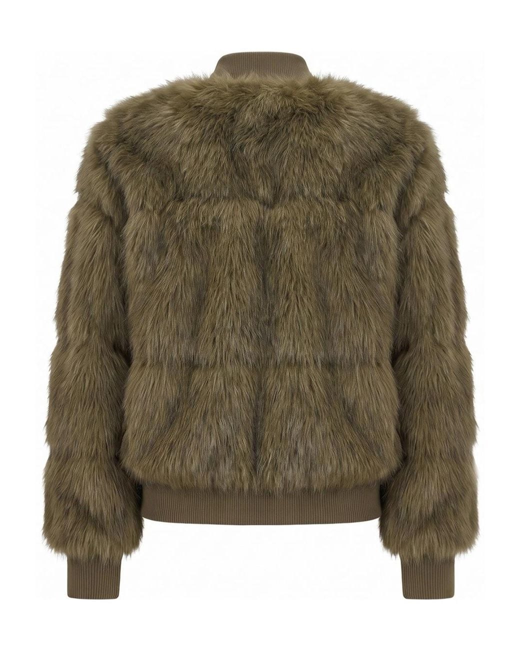 Patrizia Pepe Green Faux Fur Down Jacket