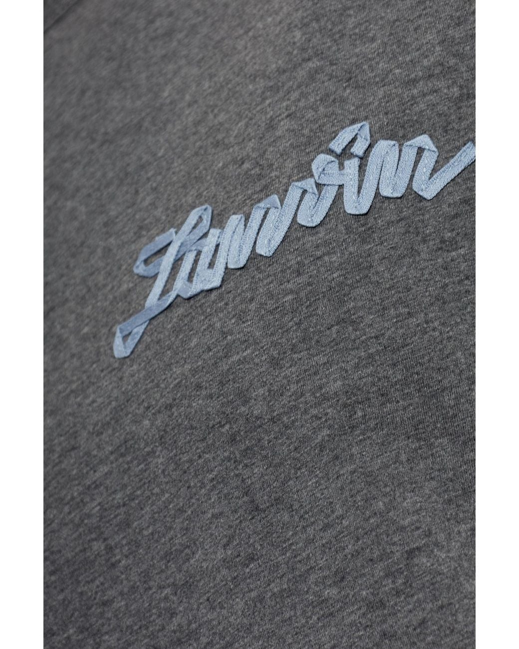 Lanvin Gray Crewneck Short-Sleeved T-Shirt for men