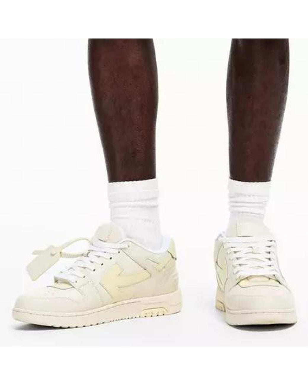 Off-White c/o Virgil Abloh White Out Of Office Classic Trainers, Trademark Branding for men