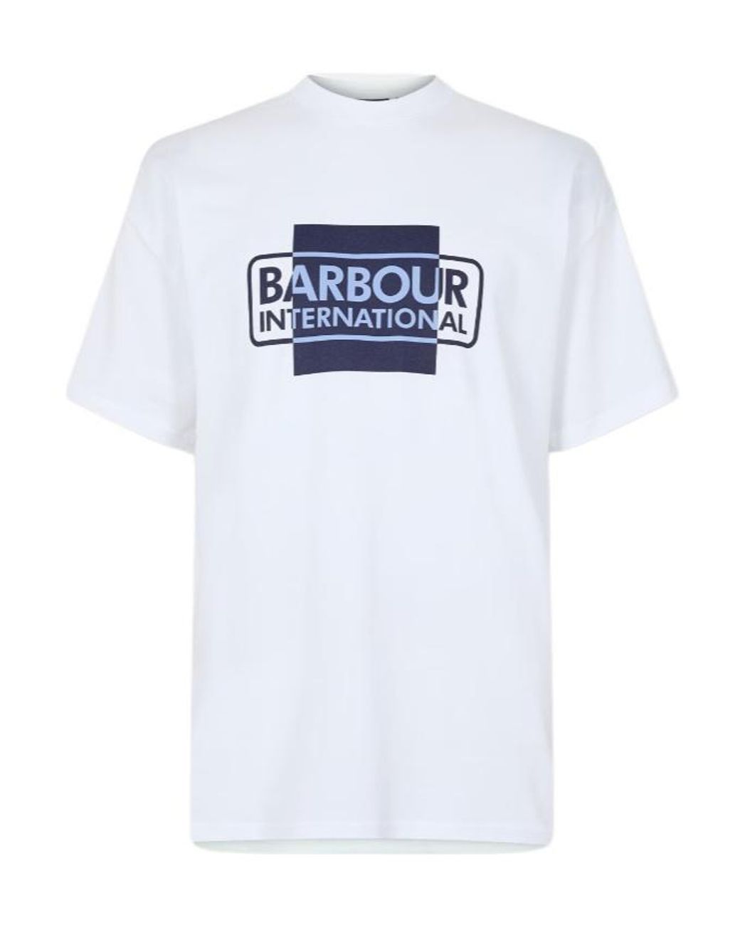 Barbour White Short-Sleeved Cotton Divide T-Shirt for men