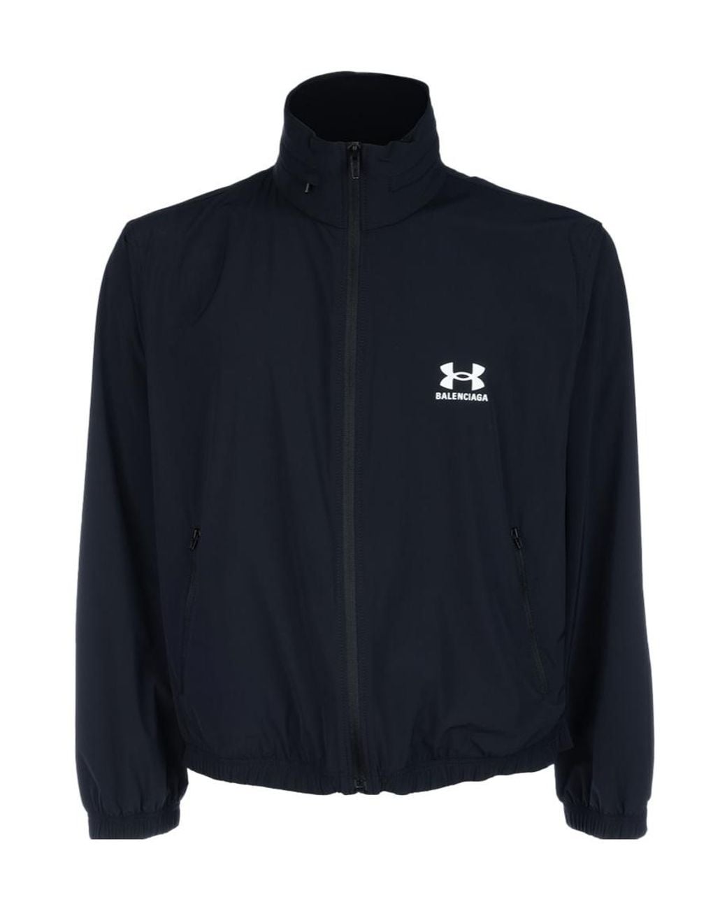 Balenciaga Blue Under Armour Logo Printed Zip-Up Windbreaker