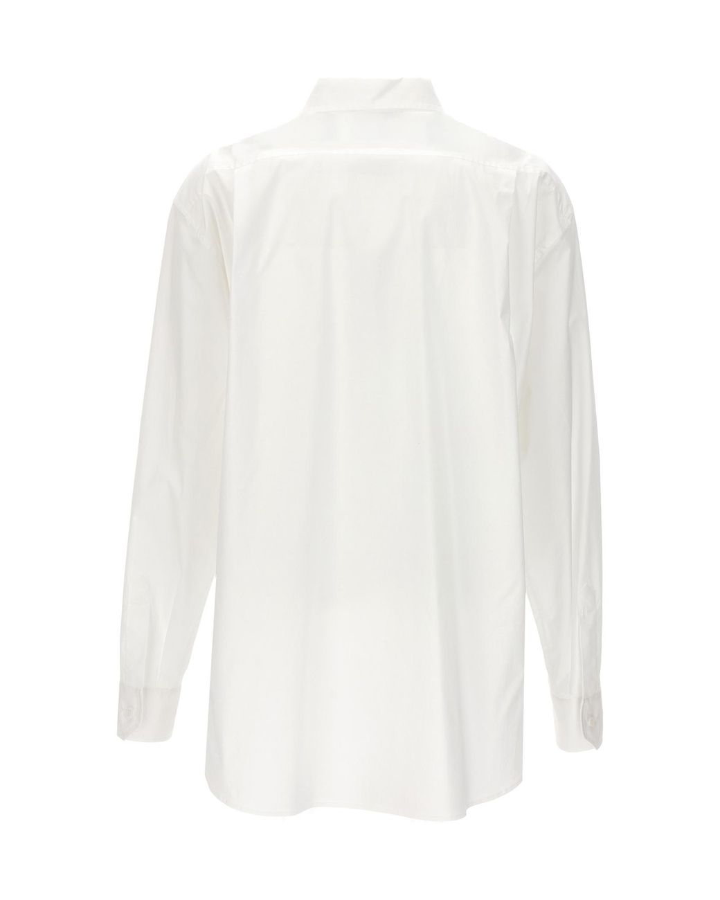 Moschino White Poplin Collared Short-Sleeve Shirt