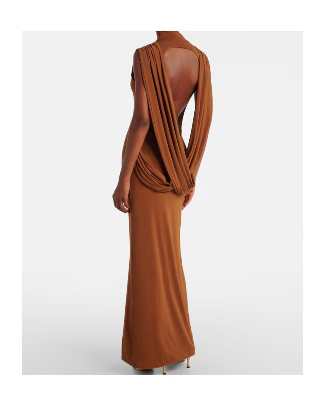 Nina Ricci Brown Jersey Maxi Dress