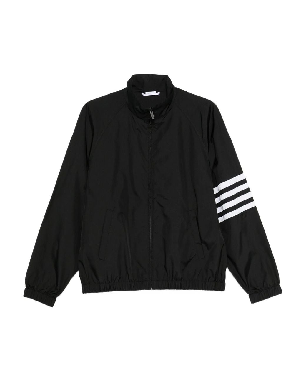 Thom Browne Black Bar Stripe Zipped Jacket for men