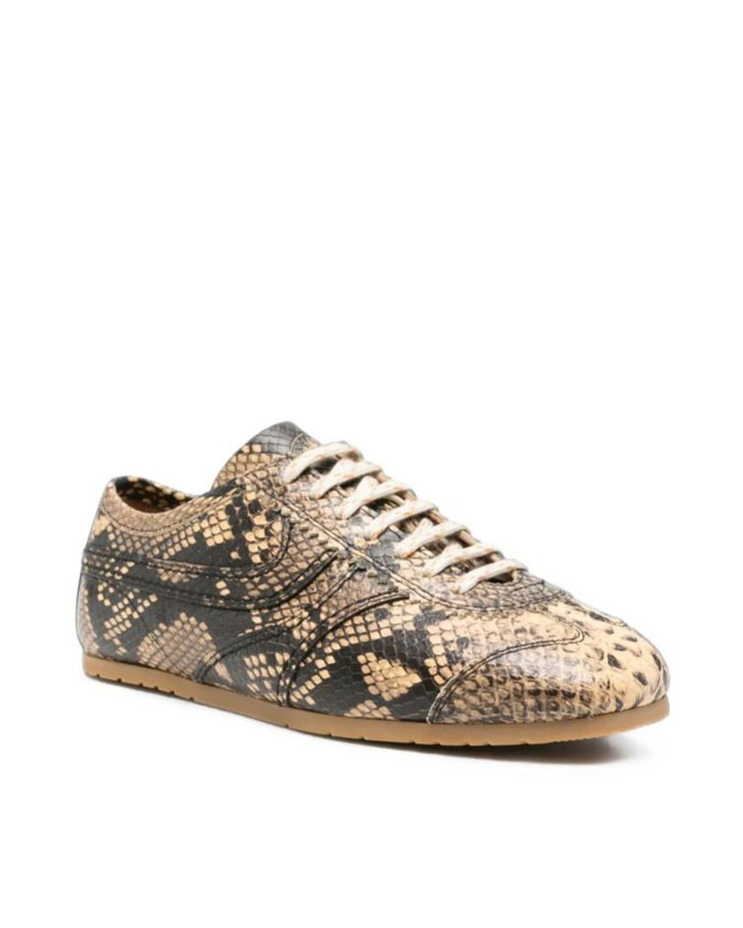 Dries Van Noten Brown Round-Toe Sneakers