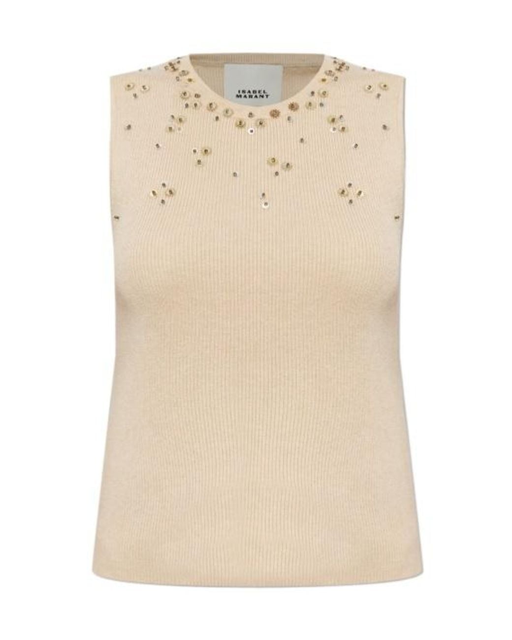 Isabel Marant Natural Sleeveless Knit Vest