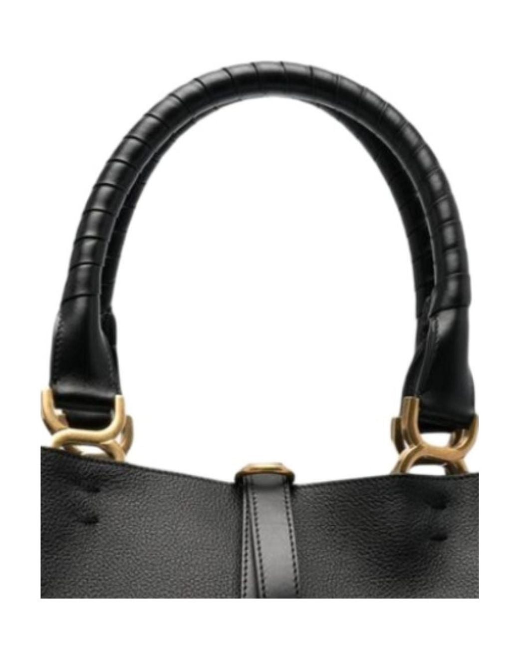 Chloé Black Marcie Leather Tote Bag