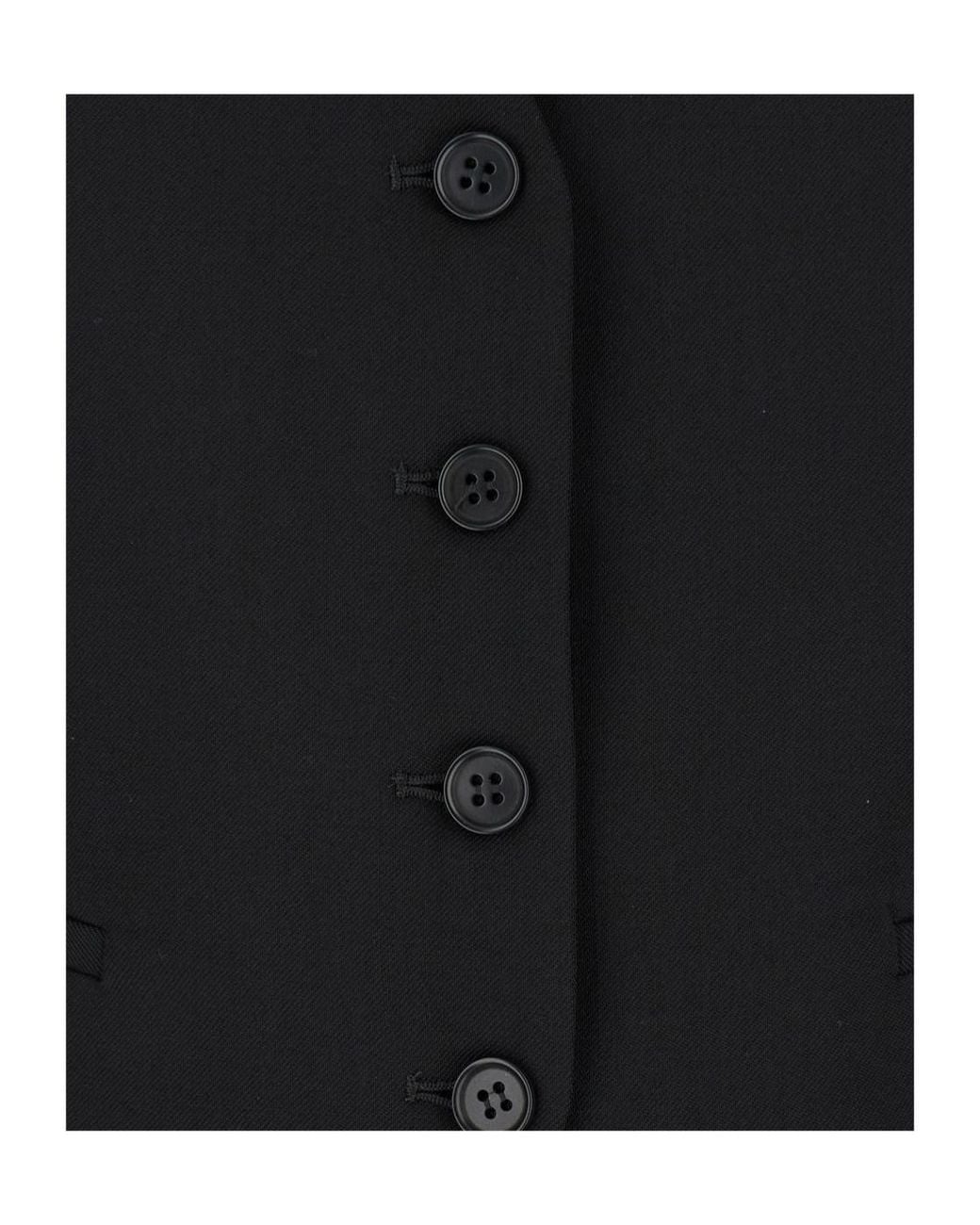 P.A.R.O.S.H. Black Vest With Button Closure