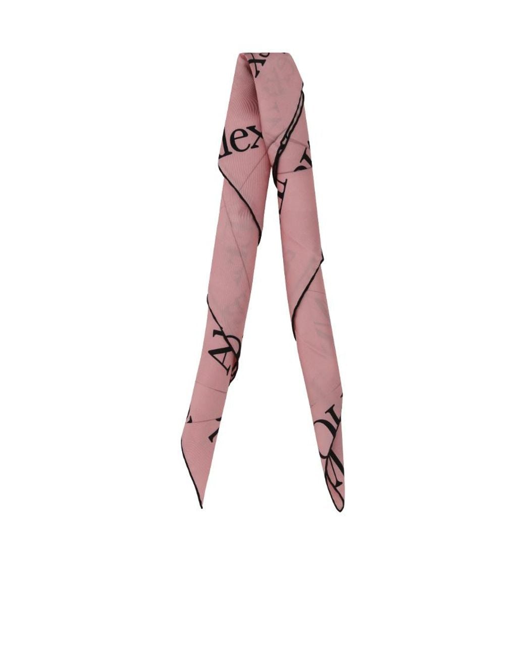 McQueen Pink Logo Printed Scarf